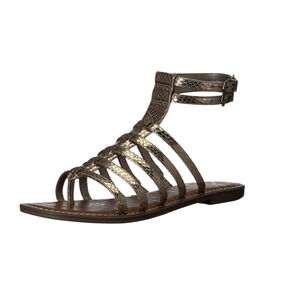 Sam Edelman Gilda Gladiator Sandals Women's Size 7 Silver Metallic Strappy Shoes